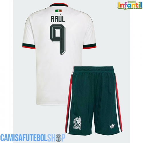 Camisa de time de futebol México Raul Jimenez #9 Replicas 2º Equipamento Infantil Mundo 2026 Manga Curta (+ Calças curtas)